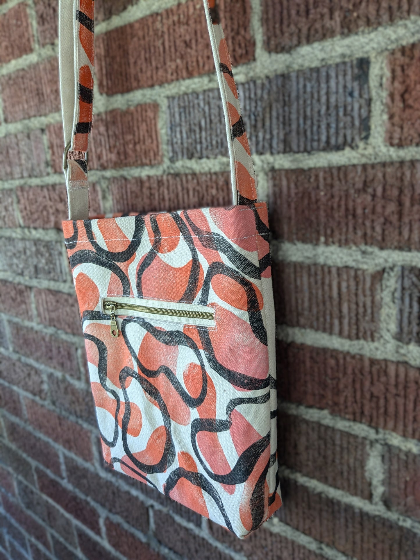 Pink & Orange Blobs Crossbody