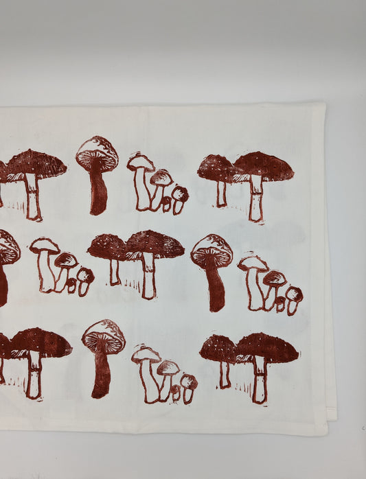 Mushroom Block Printed Kitchen Towel