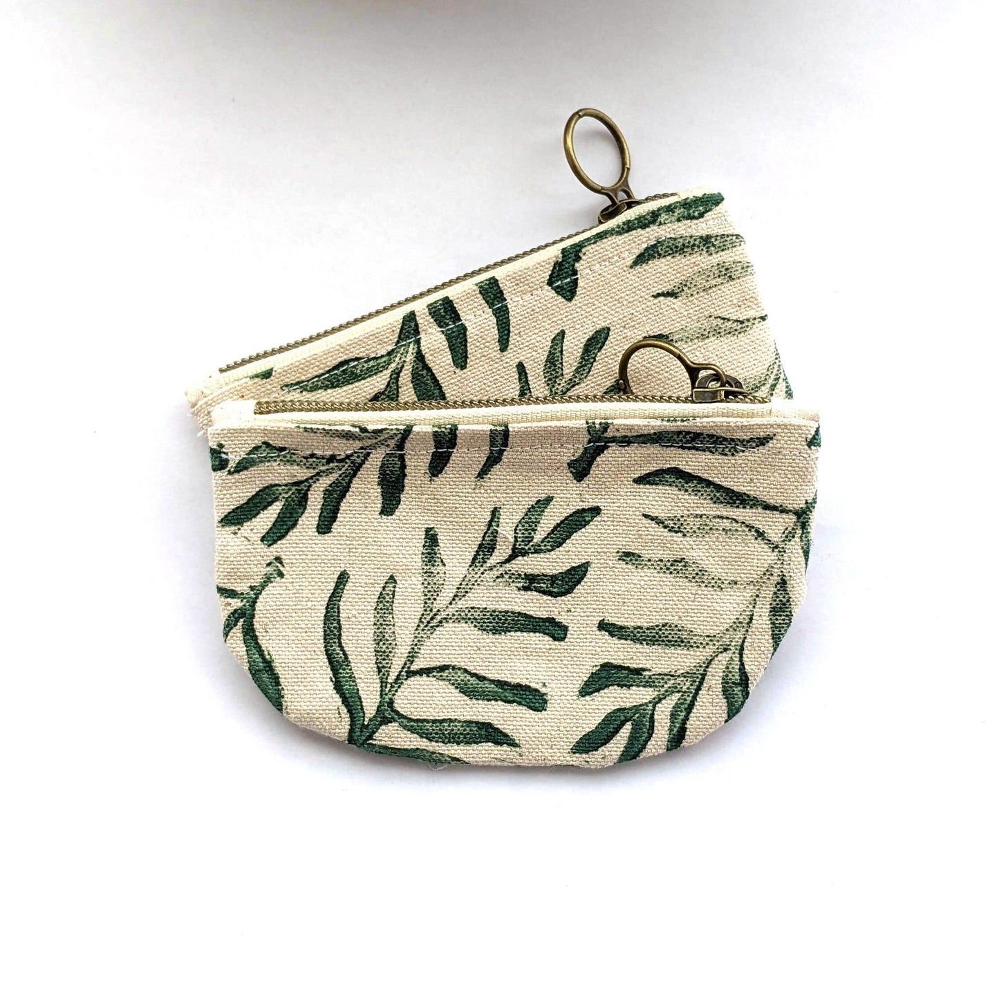 Half Moon Mini Pouch, Fern Block Printed