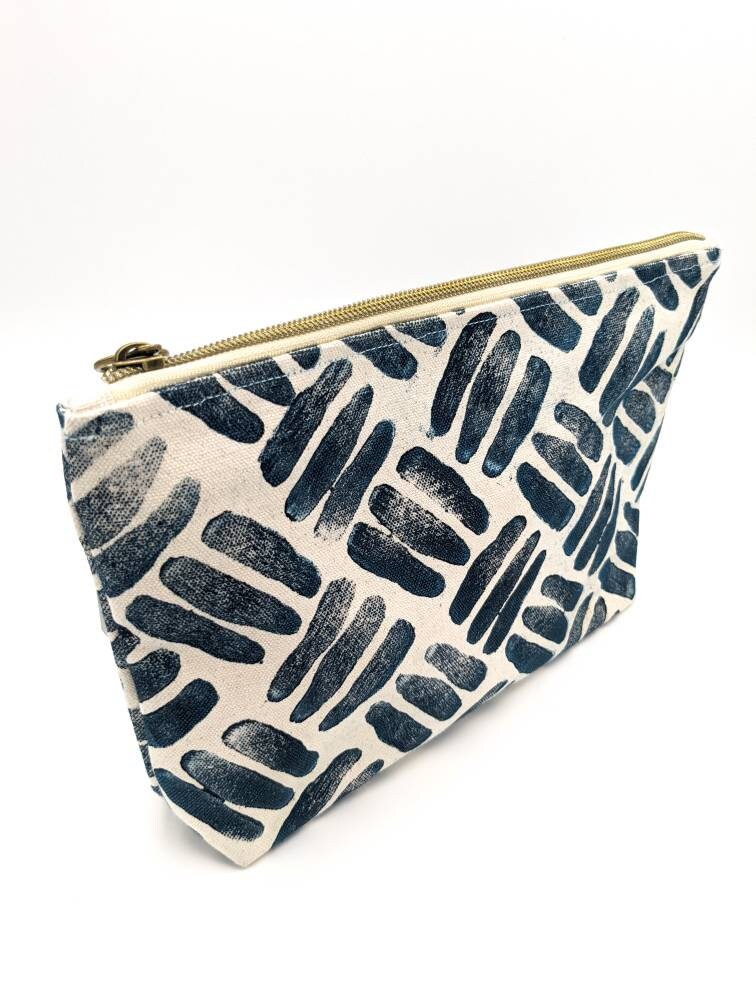 Cosmetic Bag/Clutch - Denim with Geo Beaded Stripe – Parker Thatch